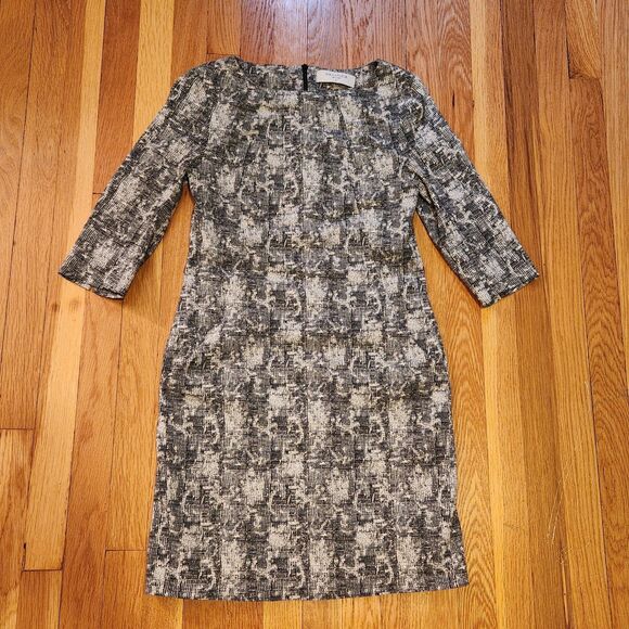 MM. Lafleur Women's Etsuko 3/4 Sleeve "Crackle" Sheath Dress with Pockets, Sz 6 - Picture 5 of 12